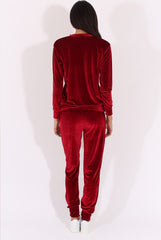 Wine Velvet Tracksuit Liv