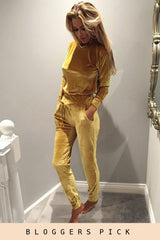 Mustard Velvet Tracksuit- Liv