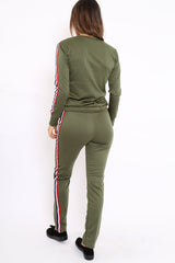 Khaki Tracksuit with Sports Trim - Livvy