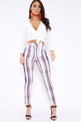 White Tie Belt Blazer Top - Liyla