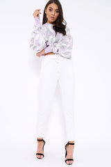 Lilac Cropped Batwing Camo Jumper - Lizy