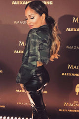 Khaki Camo Cropped Batwing Jumper - Lizy