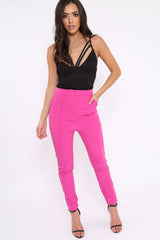 Fuchsia Tailored Cigarette Trousers - Lois