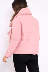 Rose Puffer Jacket with Tie Front - Lolamae