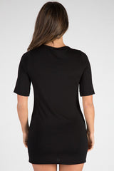 Black Legendary Graphic Lace Up T Shirt Dress - Lolita