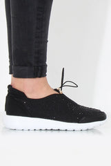 Lorraine Black Sparkle Trainers