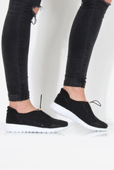 Lorraine Black Sparkle Trainers