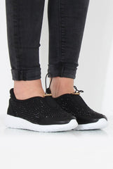 Lorraine Black Sparkle Trainers
