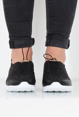 Lorraine Black Sparkle Trainers