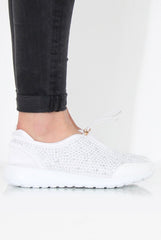 Lorraine White Sparkle Trainers
