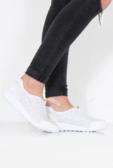 Lorraine White Sparkle Trainers