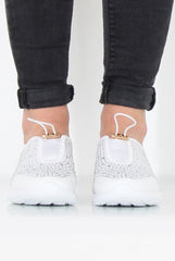 Lorraine White Sparkle Trainers