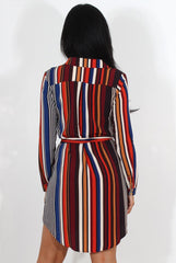 Lorda Wine Stripe Shirt Dress