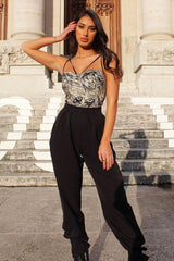 Khaki Marble Satin Corset Top - Nasra