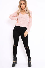 Rose Chunky Twist Knit Jumper - Loren