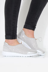 Lorraine Grey Sparkle Trainers