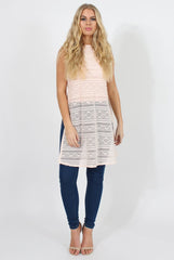Pink Crotchet Side Split Top - Lottie