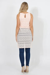 Pink Crotchet Side Split Top - Lottie