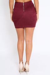 Purple Lace Up Suedette Mini Skirt - Lotty