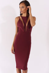 Purple Cut Out Strappy Midi Dress - Lotus