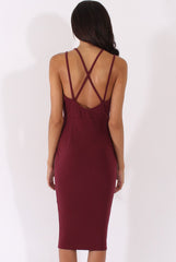 Stone Cut Out Strappy Midi Dress - Lotus
