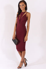 Purple Cut Out Strappy Midi Dress - Lotus