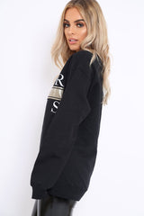 Black L'amour Paris Slogan Sweatshirt - Lucy