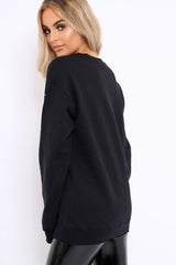Black L'amour Paris Slogan Sweatshirt - Lucy