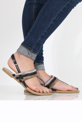 Black Sparkle Sling Back - Lula