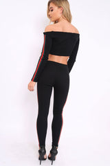 Black Stripe Ribbed Knit Co-ord - Luna