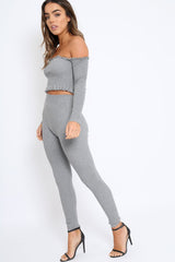 Grey Ribbed Knit Co-ord - Luna