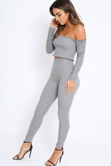 Grey Ribbed Knit Co-ord - Luna