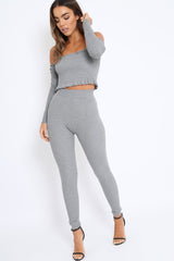 Grey Ribbed Knit Co-ord - Luna
