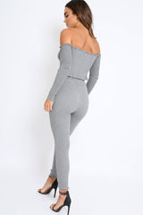 Grey Ribbed Knit Co-ord - Luna
