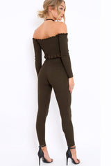 Khaki Ribbed Knit Co-ord - Luna