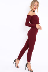Wine Ribbed Knit Co-ord - Luna