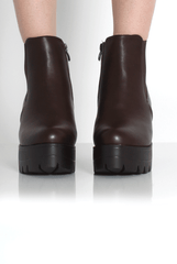 Lupe Brown Snake Platform Ankle Boots