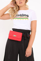 Red PU Buckle Bum Bag Belt - Luva