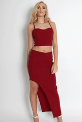 Lilly Wine Asymmetric Two Piece