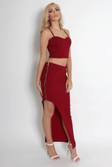 Lilly Wine Asymmetric Two Piece