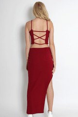 Lilly Wine Asymmetric Two Piece