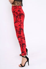 Red Camo Print Trousers - Lyza