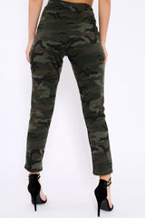 Khaki Camo Print Trousers - Lyza