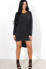 Menja Black Sparkle Drooped Back Dress