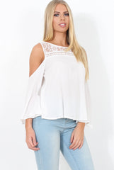 White Cold Shoulder Top - Emily