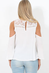 White Cold Shoulder Top - Emily