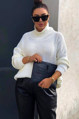 Cream Chunky Knit Jumper Dress - Maci