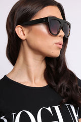 Black Fade Square Oversized Sunglasses- Macy
