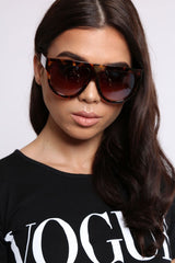 Leopard Fade Square Oversized Sunglasses- Macy