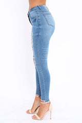 Light Blue Distressed Jeans - Macy